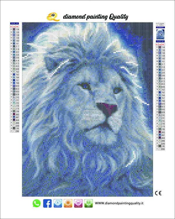 Diamond painting Leone bianco - immagine 3