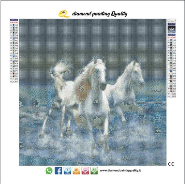 Diamond painting Cavalli bianchi - immagine 3