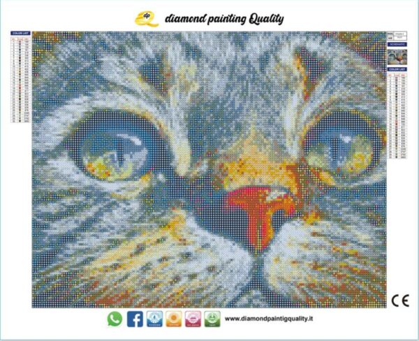Diamond painting Gatto grigio - immagine 3