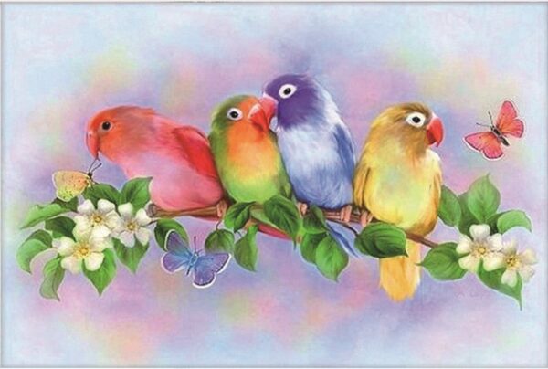 diamond painting pappagalli amorevoli