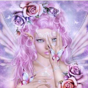 diamond painting dama fucsia