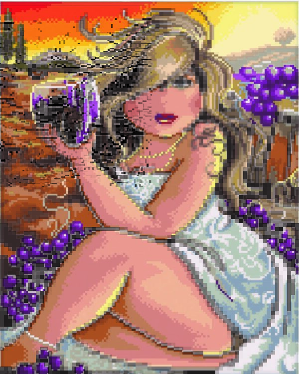 diamond painting wine lady