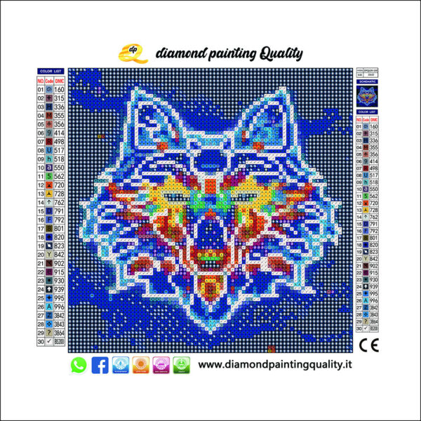 Diamond painting Luminous Wolf - immagine 3
