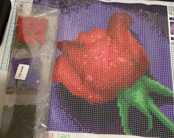Diamond Painting Rosa Rossa - immagine 2