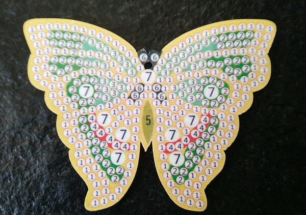 Diamond Painting Portachiavi Farfalla Gialla - immagine 2