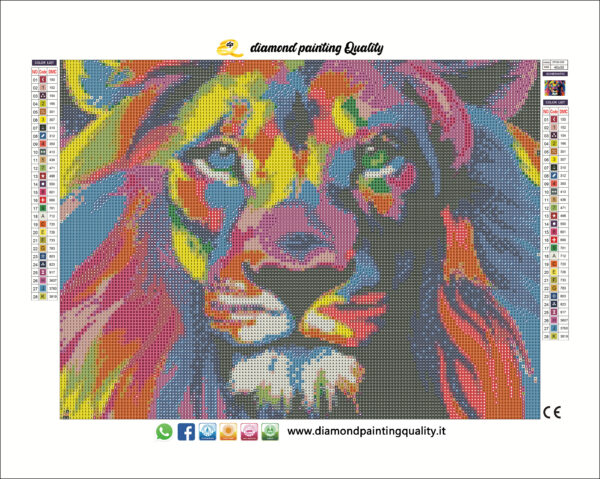 Diamond painting Lion Multicolor - immagine 3