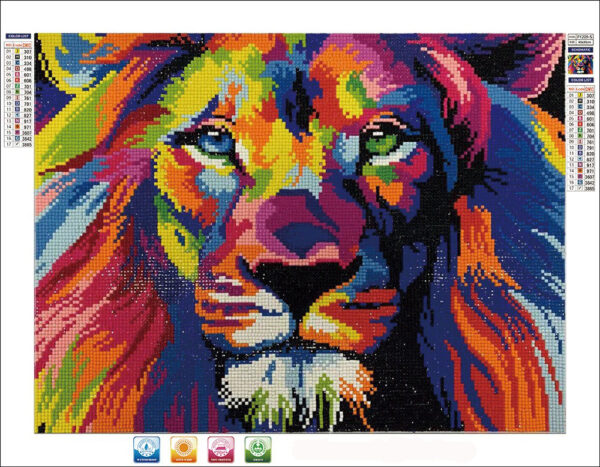 Diamond painting Lion Multicolor - immagine 2