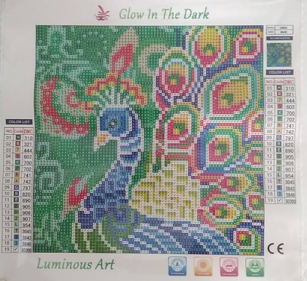Diamond painting Luminous Peacock - immagine 2