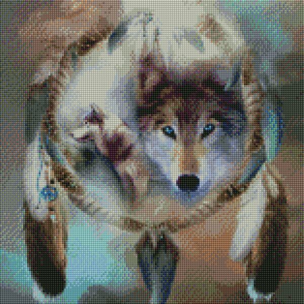 Diamond painting acchiappasogni lupi - immagine 2