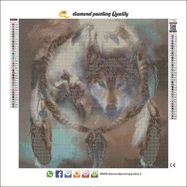 Diamond painting acchiappasogni lupi - immagine 3