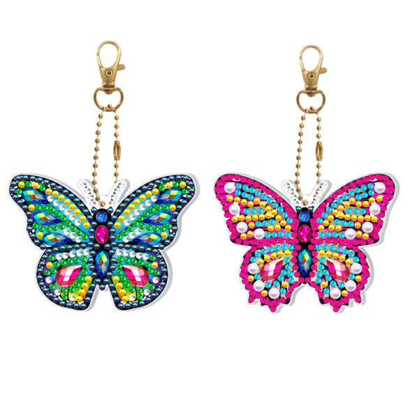Diamond painting Portachiavi Farfalle Luminose