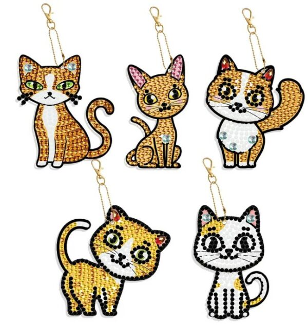 Diamond painting Portachiavi Gatti