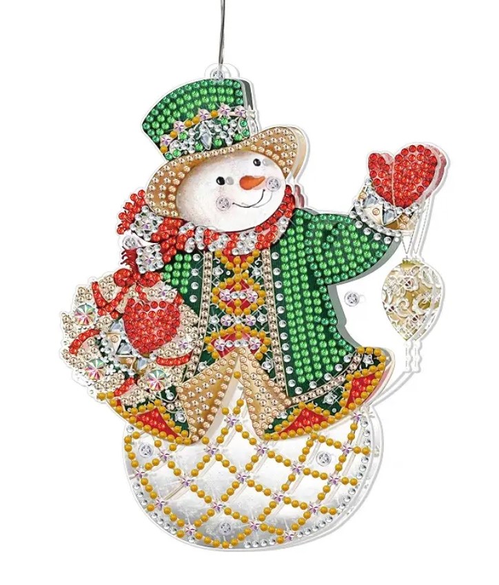 Pavemlo 5D Diamond Painting Kit Completo: Coppia Pupazzo Di Neve Invernale, 30x40cm, Mosaico Con Strass Per Decorazione Parete